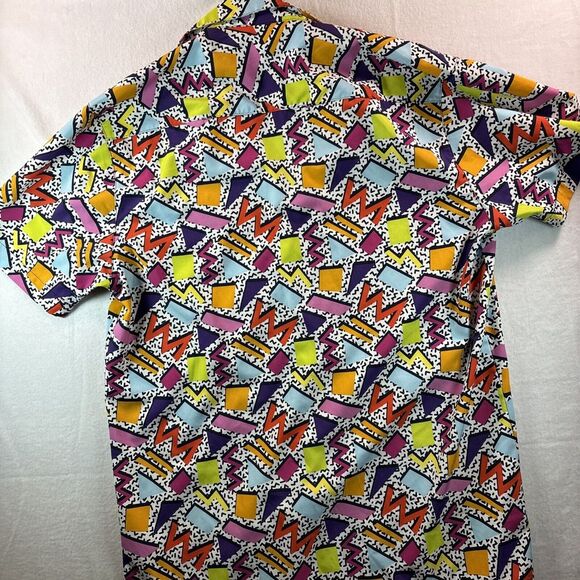 Drill Clothing Co. Shirt Mens L Multi Geometric 90s Throwback Saved By The Bell - Picture 8 of 9